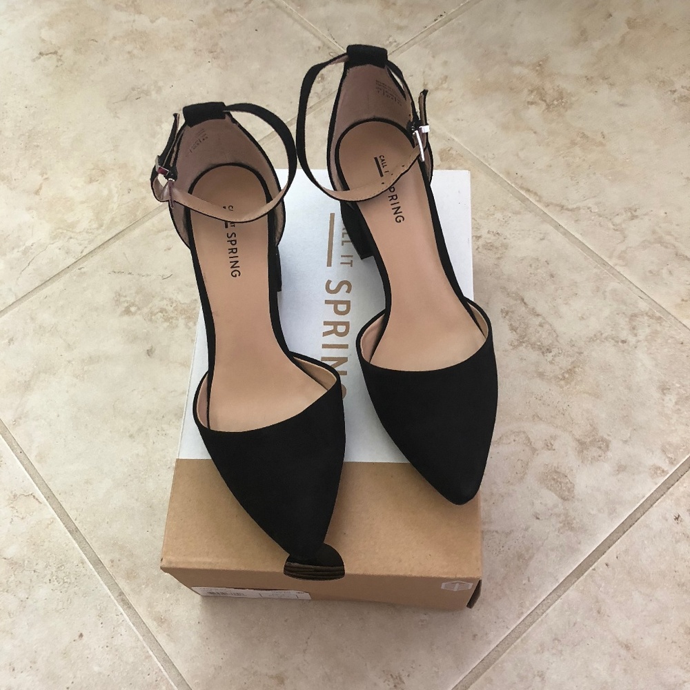 Call It Spring Black Aiven Block-Heel Pumps